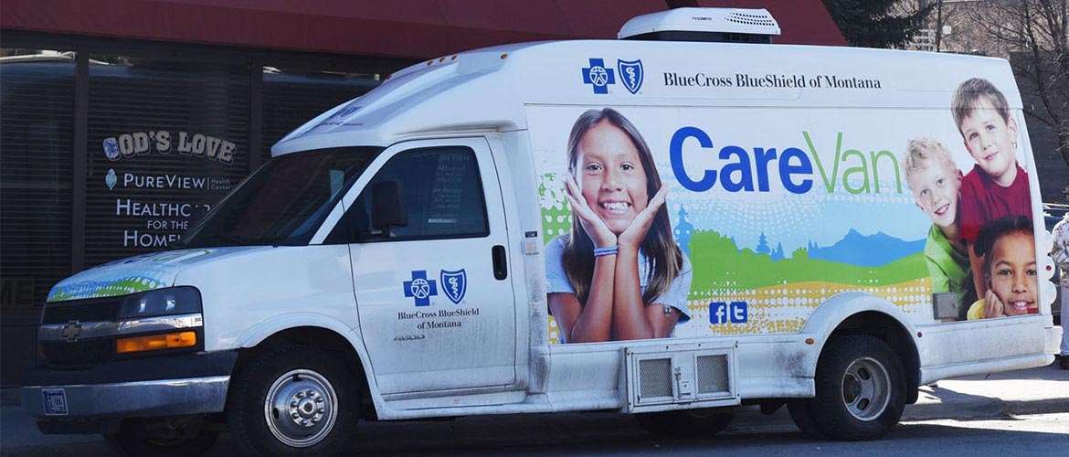 The Montana Care Van visits PureView Health Center in Helena to help provide access to COVID-19 vaccines