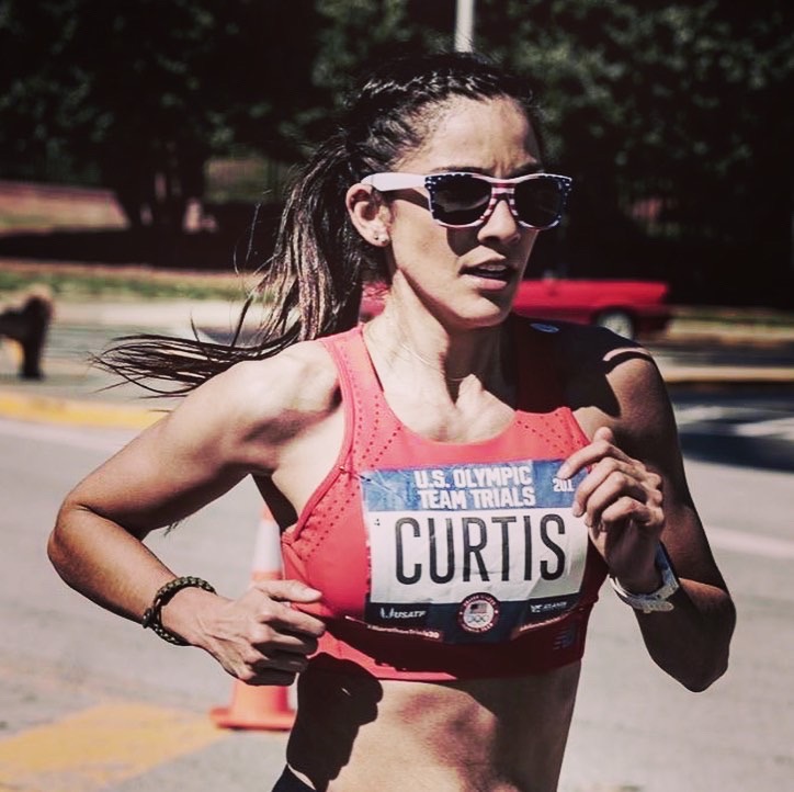 Val Curtis runs in an Olympic Trials race.
