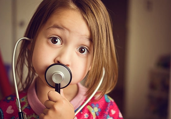 Little girl with stethoscope