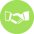 icon graphic of a handshake