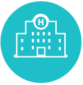 icon graphic of a hospital building