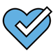 heart with a checkmark over it icon